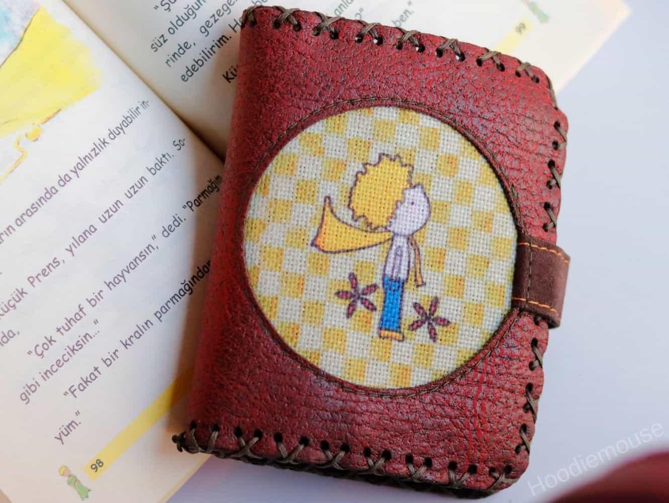 Y. Küçük Prens Figürlü Küçük Cüzdan Etnik Bohem Retro Style - Bordo