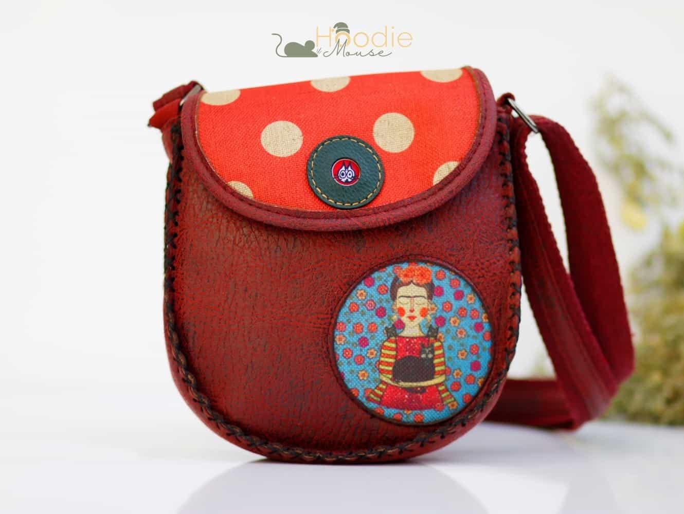 Mavi Frida Çapraz Örgülü Kol Çantası Etnik Bohem Style - Bordo
