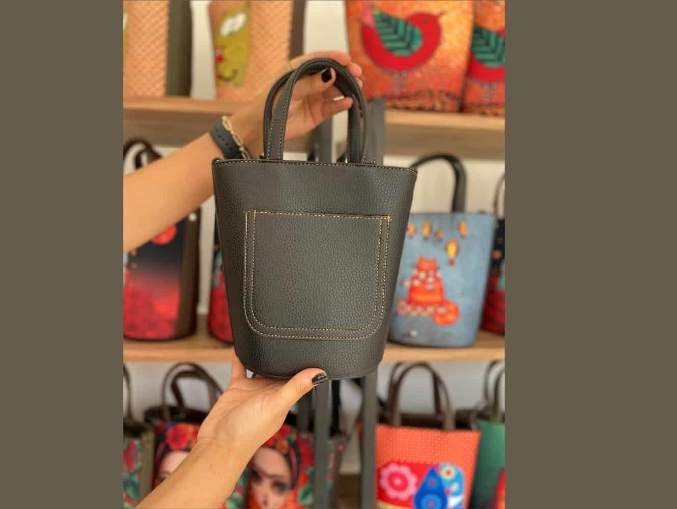 Kedi Fare Figürlü Kova Model Çanta Etnik Bohem Style - SİYAH
