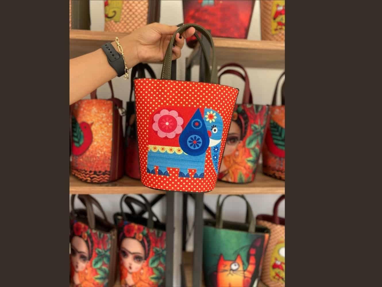 Fil Figürlü Kova Model Çanta Etnik Bohem Style - YESİL