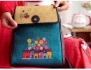 Baykuş Figürlü Kapaklı Sırt Çantası Etnik Bohem Style - BORDO