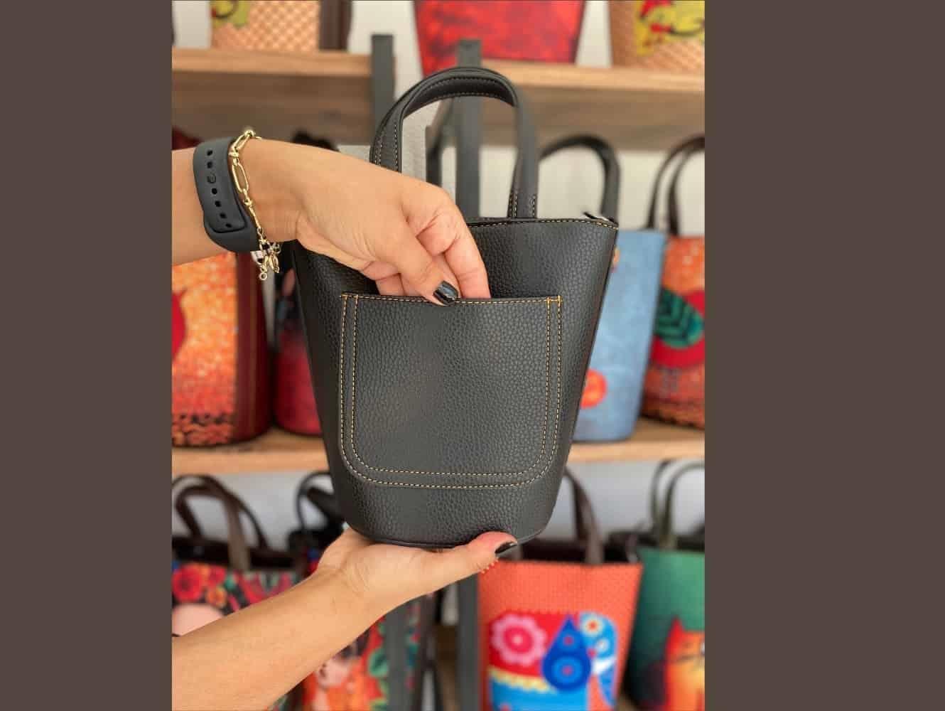 Kuş Figürlü Kova Model Çanta Etnik Bohem Style - SİYAH