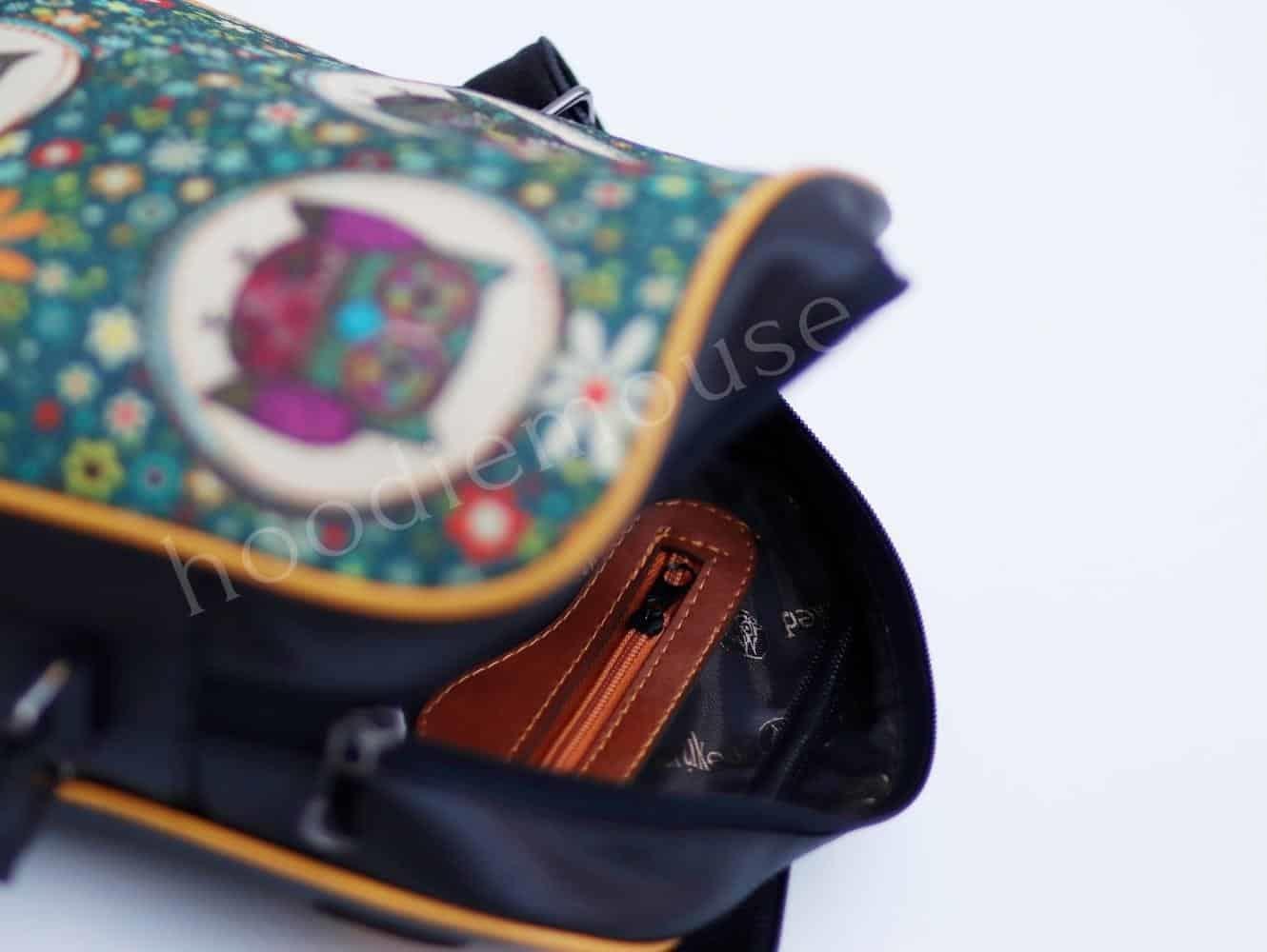Baykuş Figürlü Büyük Postacı Kol Çantası Etnik Bohem Style - Siyah