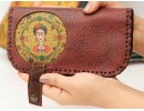 Klasik Frida Figürlü Kapaklı Sırt Çantası Yesil Büyük Cüzdan Bordo Etnik Bohem Style Cüzdan Kombin