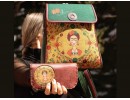 Klasik Frida Figürlü Kapaklı Sırt Çantası Yesil Büyük Cüzdan Bordo Etnik Bohem Style Cüzdan Kombin