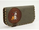 Kedi ve Köpek Figürlü Kapaklı Sırt Çantası Siyah Büyük Cüzdan Yesil Etnik Bohem Style Cüzdan Kombin