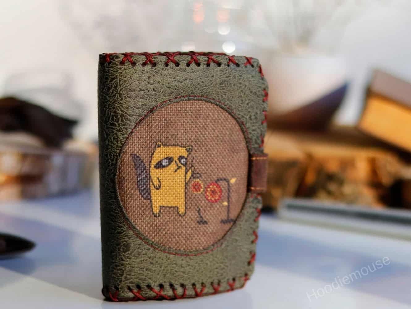 Rakun Figürlü Küçük Cüzdan Etnik Bohem Retro Style - Yesil