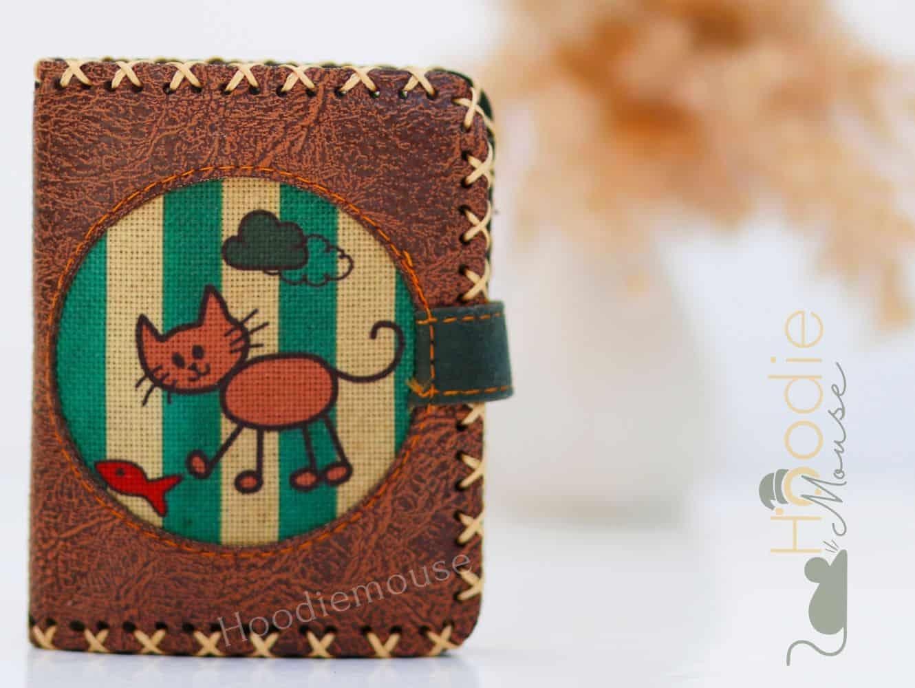 Kedi Balık Figürlü Küçük Cüzdan Etnik Bohem Retro Style - Kahverengi
