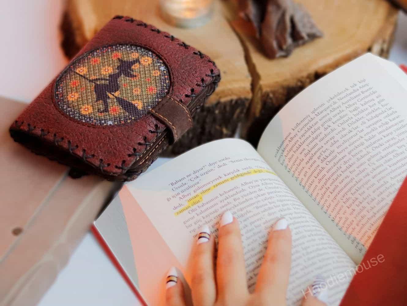 Cadı Figürlü Küçük Cüzdan Etnik Bohem Retro Style - Bordo