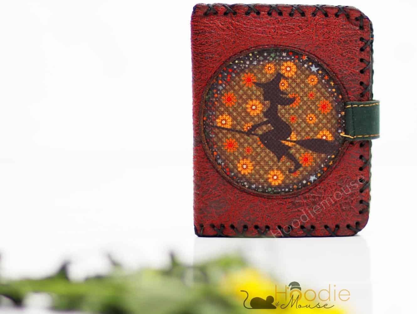 Cadı Figürlü Küçük Cüzdan Etnik Bohem Retro Style - Bordo