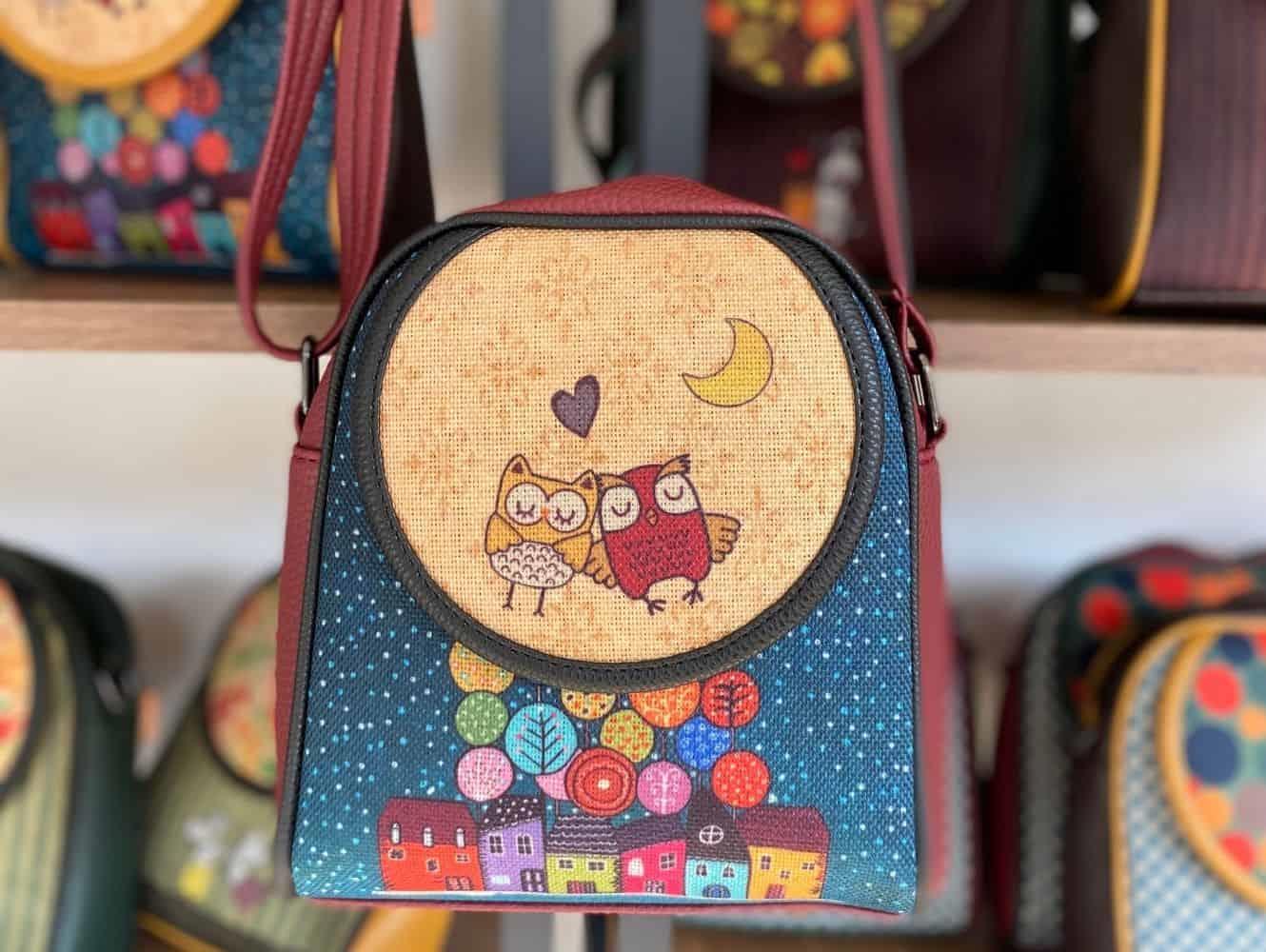 Baykuş Figürlü Küçük Postacı Omuz Çantası Etnik Bohem Style - Bordo