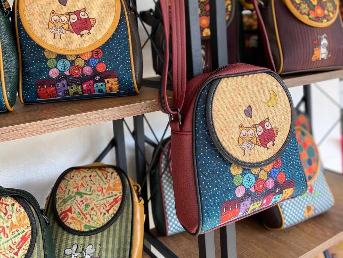 Baykuş Figürlü Küçük Postacı Omuz Çantası Etnik Bohem Style - Bordo