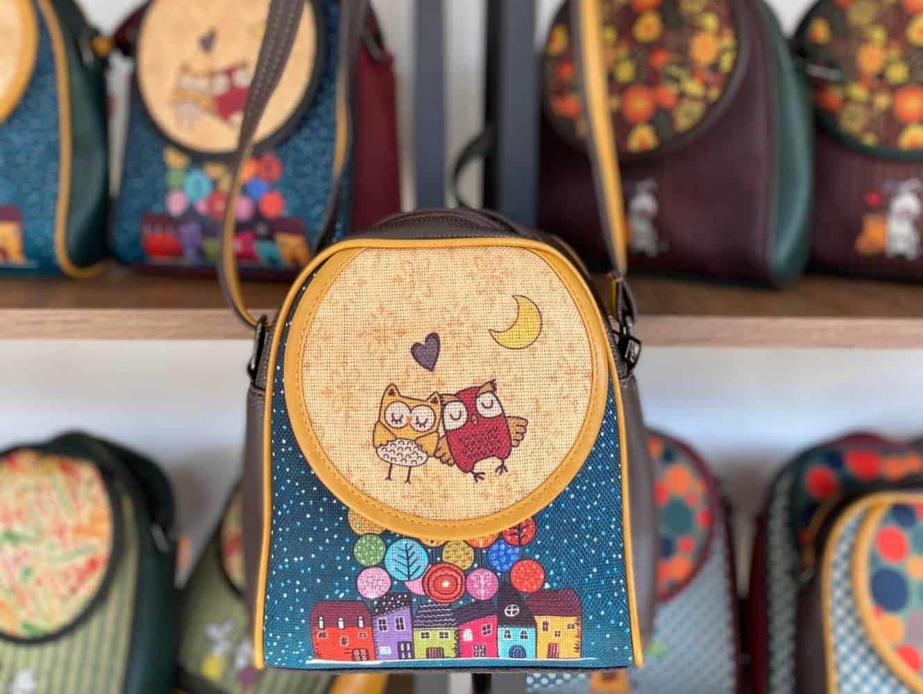 Baykuş Figürlü Küçük Postacı Omuz Çantası Etnik Bohem Style - Kahverengi