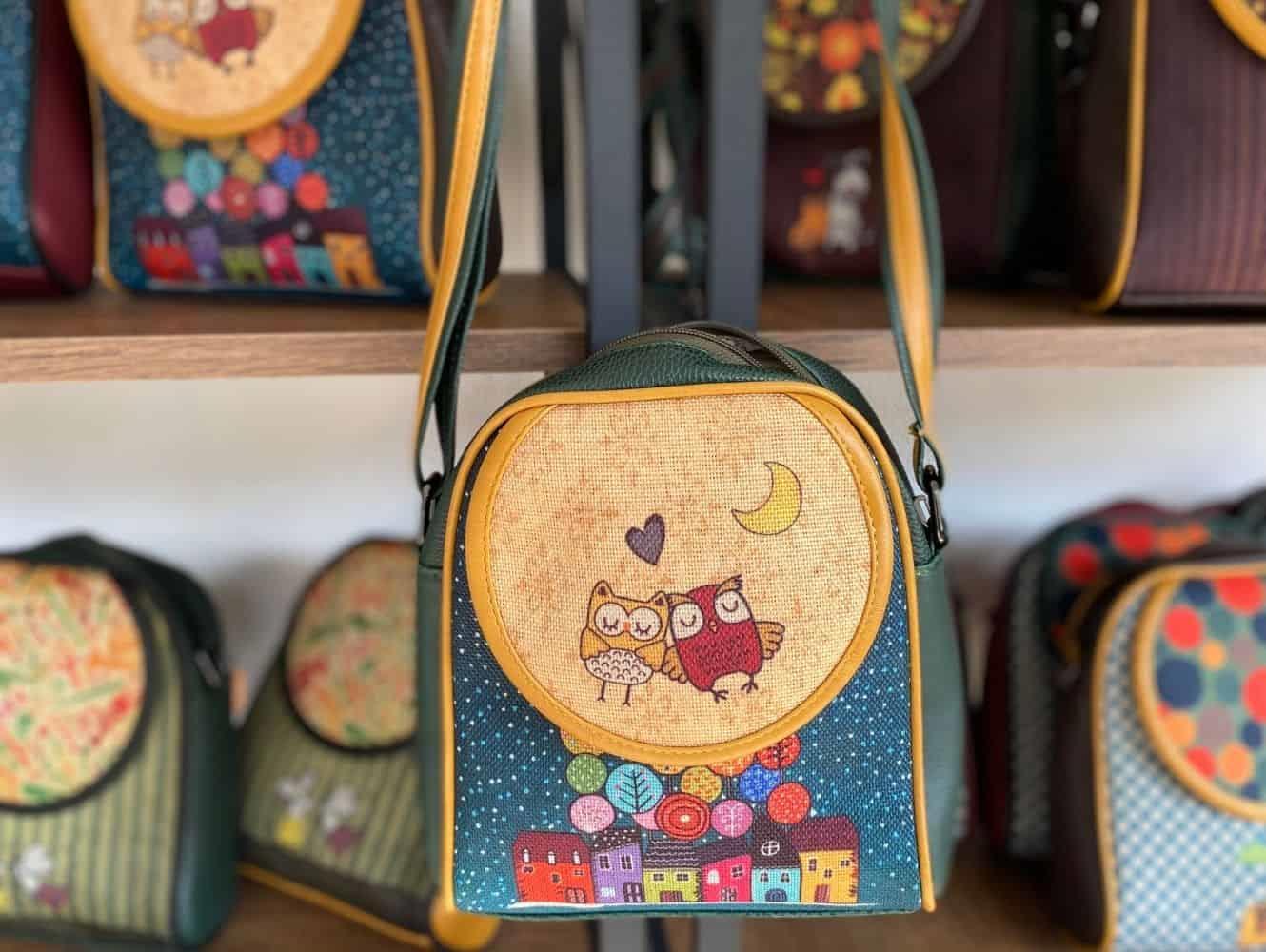 Baykuş Figürlü Küçük Postacı Omuz Çantası Etnik Bohem Style - Yesil