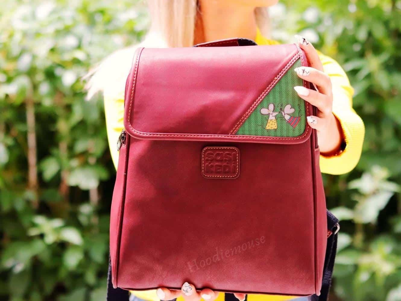 Dans Eden Fare Figürlü Business Sırt Çantası Etnik Bohem Style - BORDO