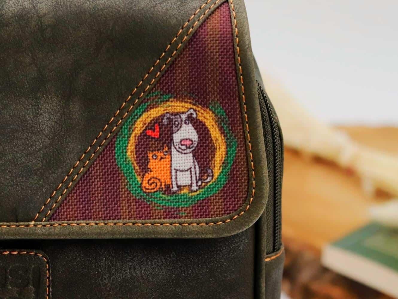 Köpek Figürlü Business Sırt Çantası Etnik Bohem Style - YESİL