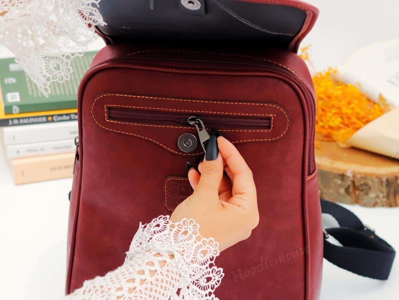 Baykuş Figürlü Business Sırt Çantası Etnik Bohem Style - BORDO