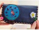 Karga Figürlü Büyük Cüzdan Etnik Bohem Retro Vintage Style - ANTRASİT