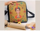 Frida Figürlü Büyük Postacı Kol Çantası Etnik Bohem Style Çanta Siyah Cüzdan Taba Kombin