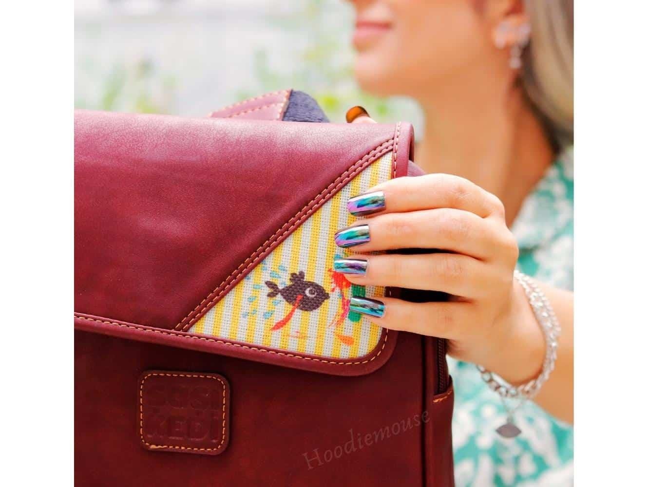 Karabalık Figürlü Business Sırt Çantası Etnik Bohem Style - BORDO