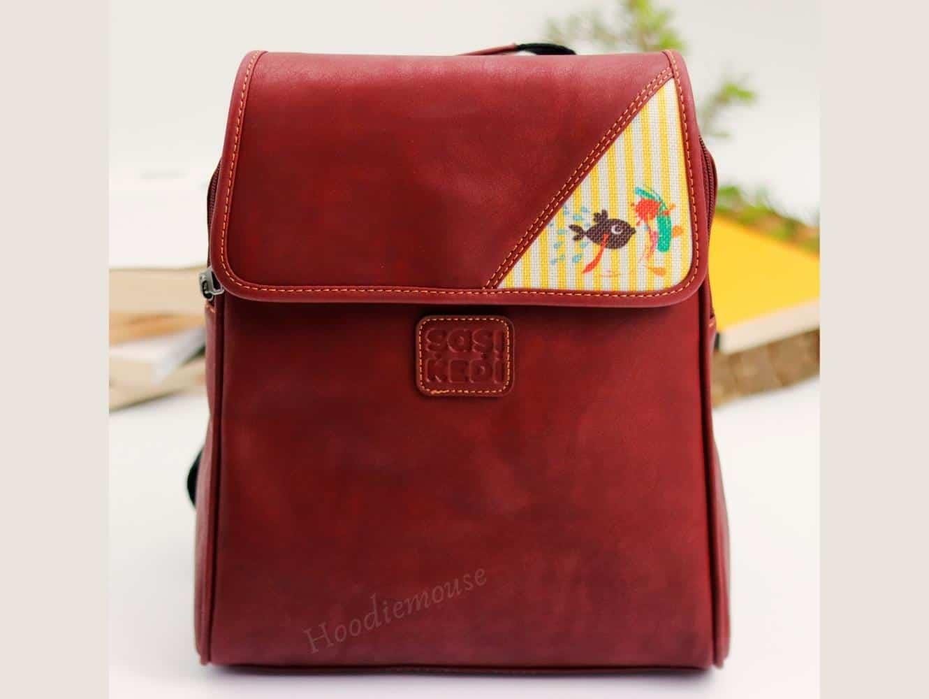 Karabalık Figürlü Business Sırt Çantası Etnik Bohem Style - BORDO