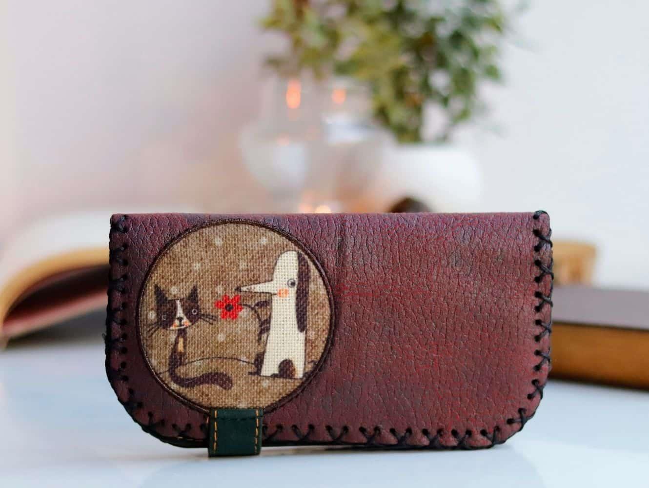 Tilki Figürlü Büyük Cüzdan Etnik Bohem Retro Vintage Style - BORDO
