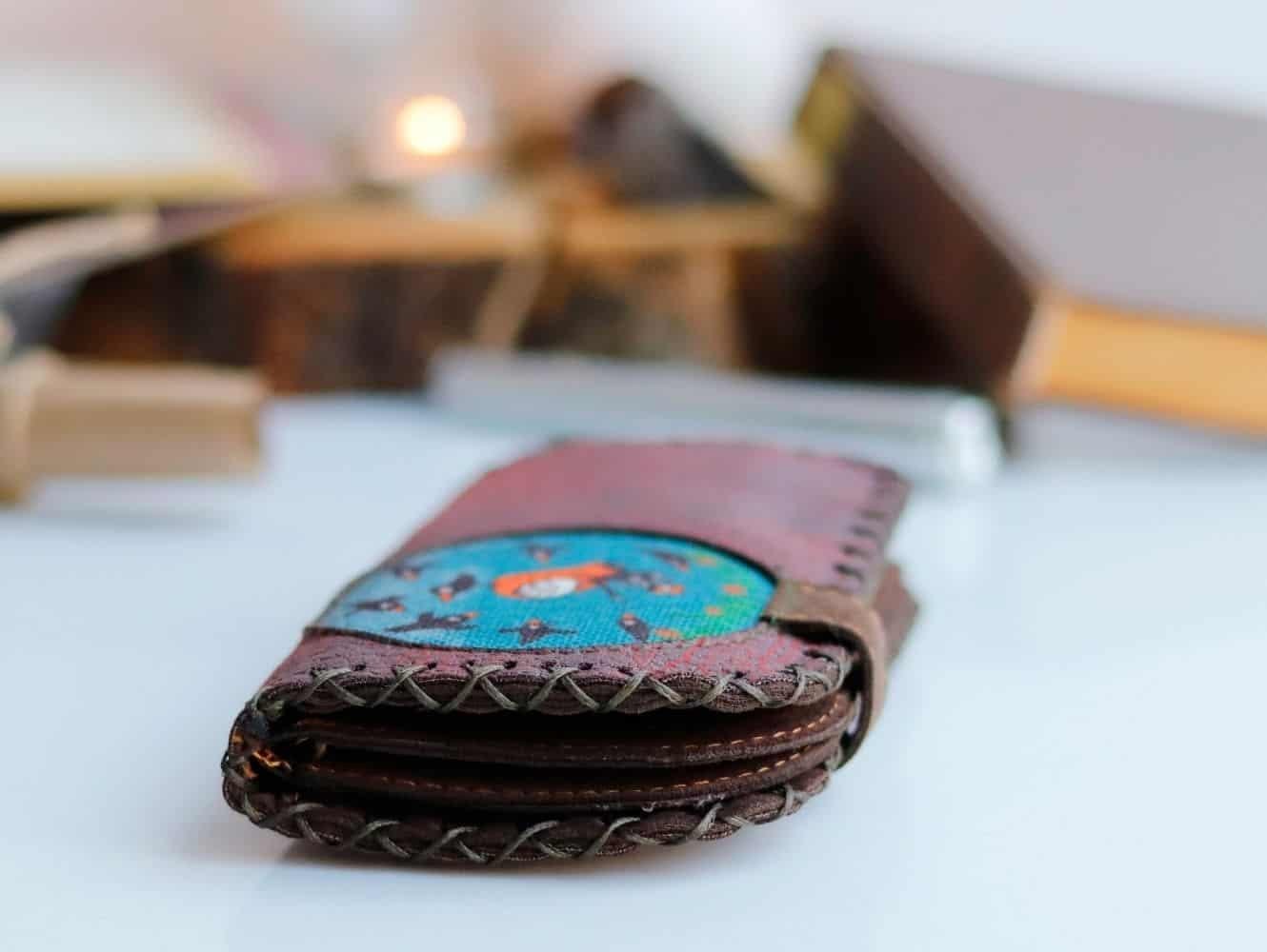 Karga Figürlü Büyük Cüzdan Etnik Bohem Retro Vintage Style - BORDO