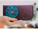 Karga Figürlü Büyük Cüzdan Etnik Bohem Retro Vintage Style - BORDO