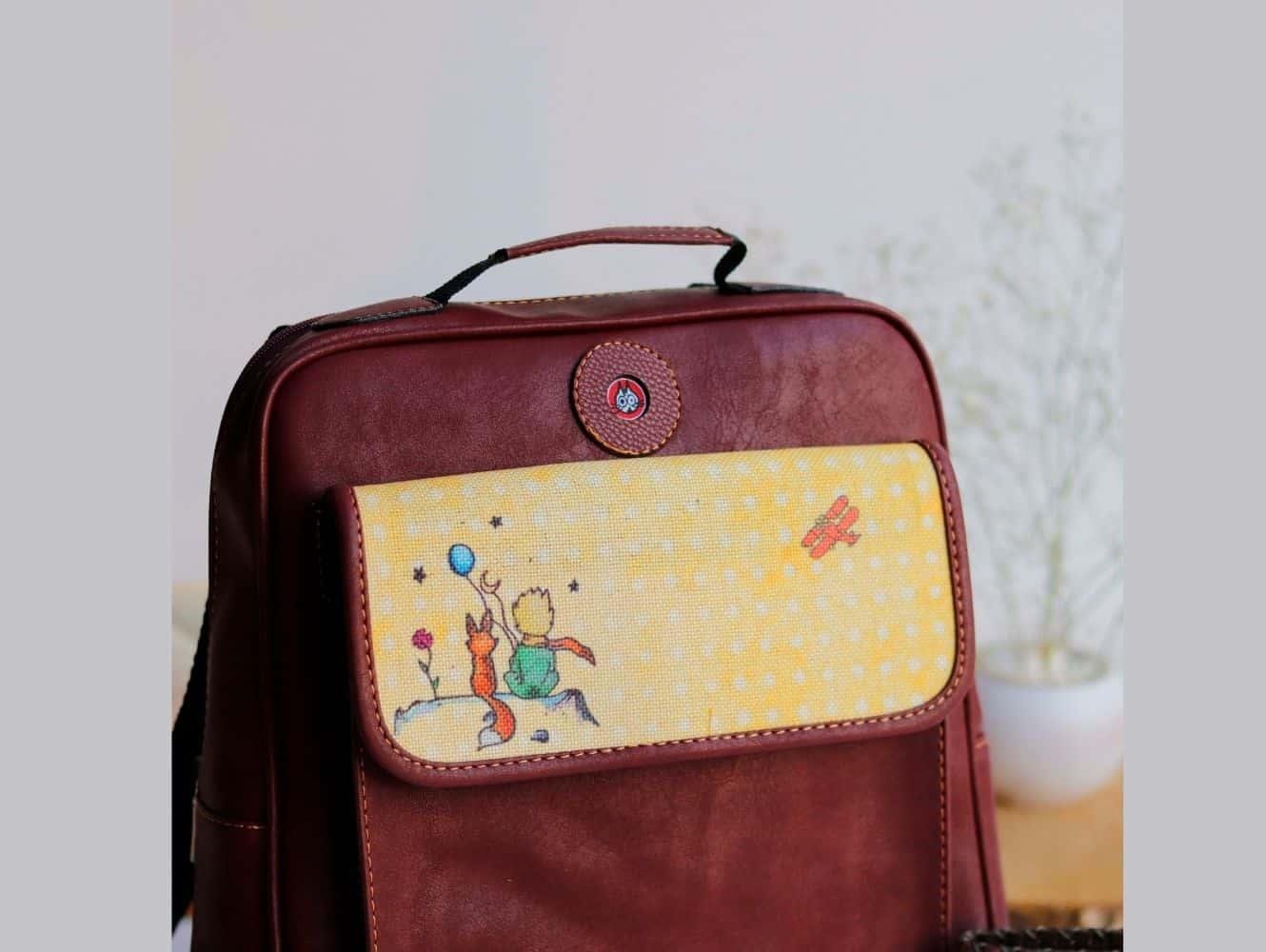 Küçük Prens Desen Unisex Bordo Canta, EKucuk Prens Bordo Cuzdan Hem Sırt Hem Capraz Hem Elde Etnik Bohem Style KOMBIN