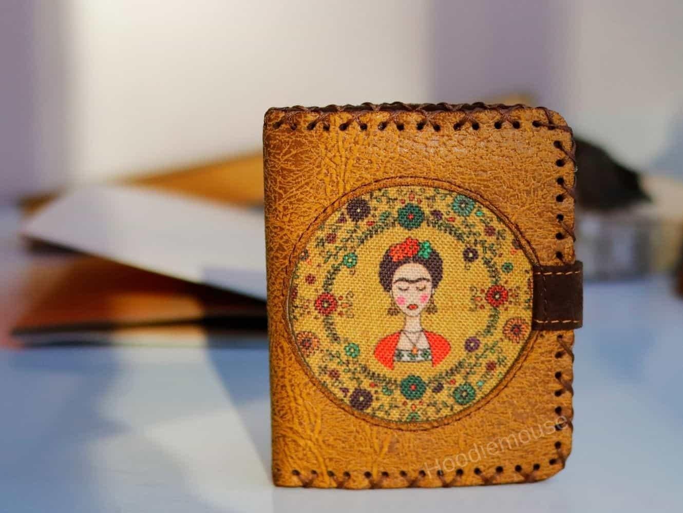 Frida Figürlü Küçük Cüzdan Etnik Bohem Retro Style - Hardal