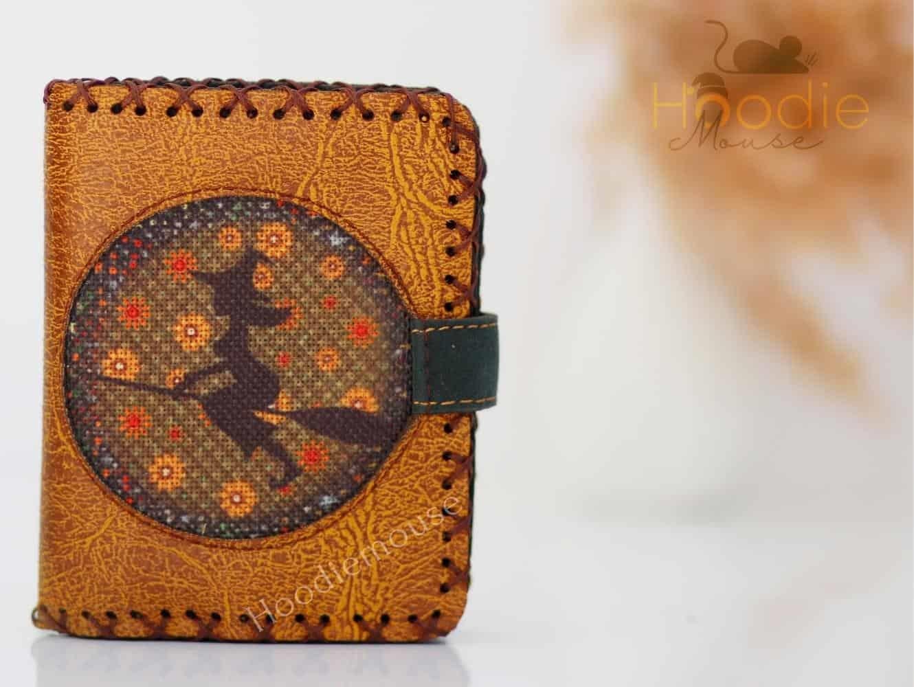 Cadı Figürlü Küçük Cüzdan Etnik Bohem Retro Style - Hardal