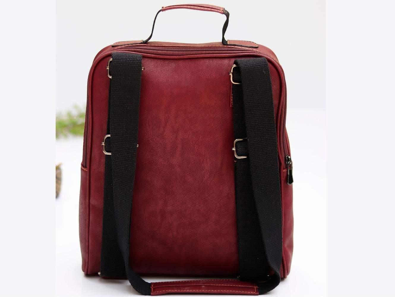 Sade Desen Unisex Canta Hem Sırt Hem Capraz Hem Elde Etnik Bohem Style - BORDO