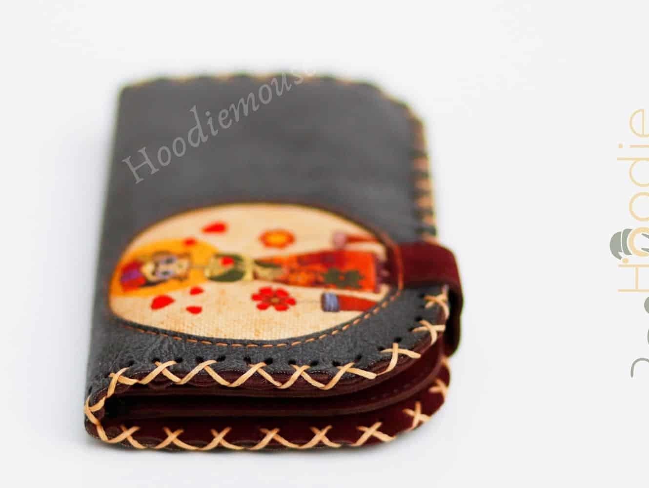 Mexsican Frida Figürlü Büyük Cüzdan Etnik Bohem Retro Vintage Style - ANTRASİT
