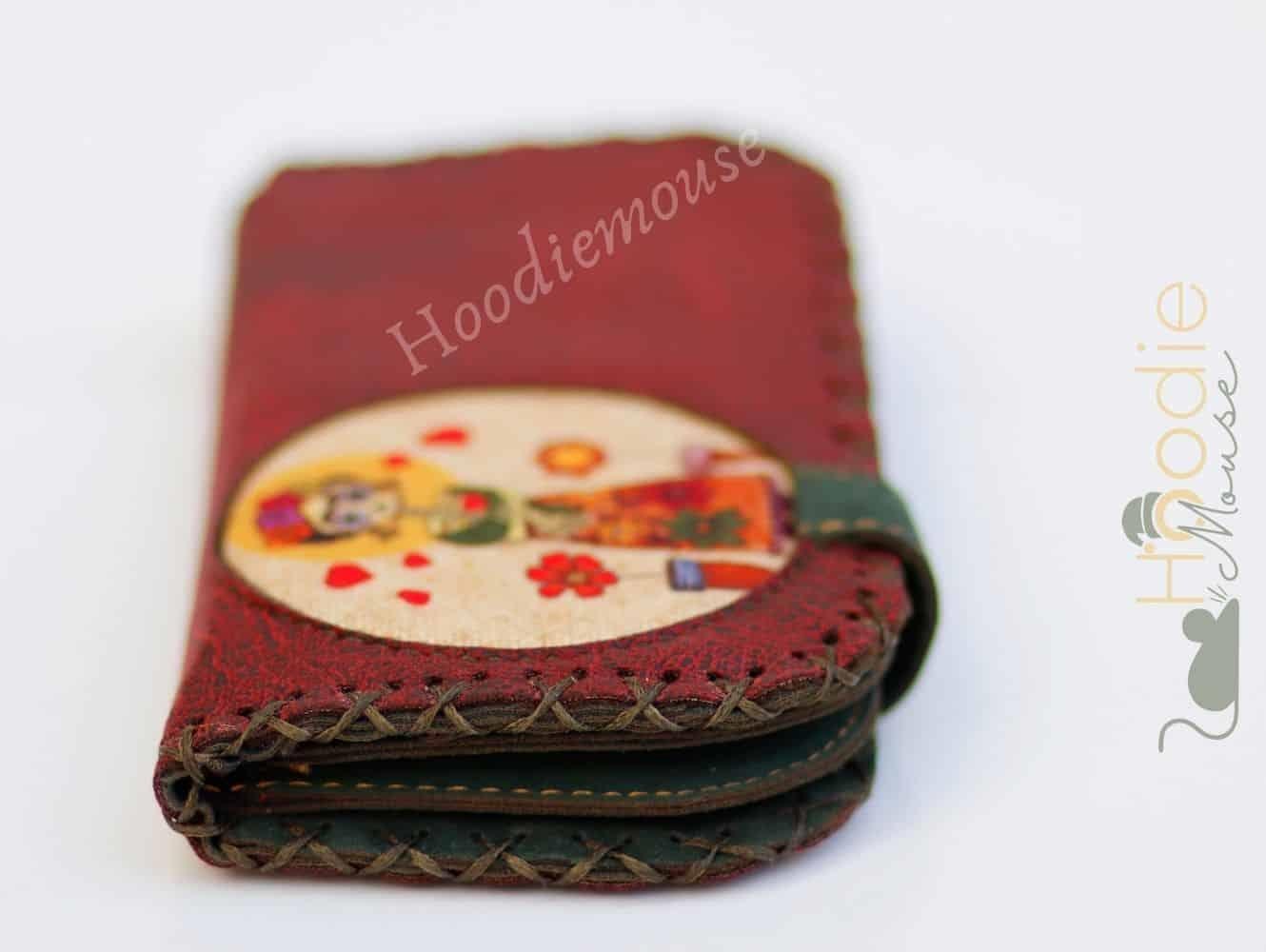 Mexsican Frida Figürlü Büyük Cüzdan Etnik Bohem Retro Vintage Style - BORDO