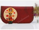 Mexsican Frida Figürlü Büyük Cüzdan Etnik Bohem Retro Vintage Style - BORDO