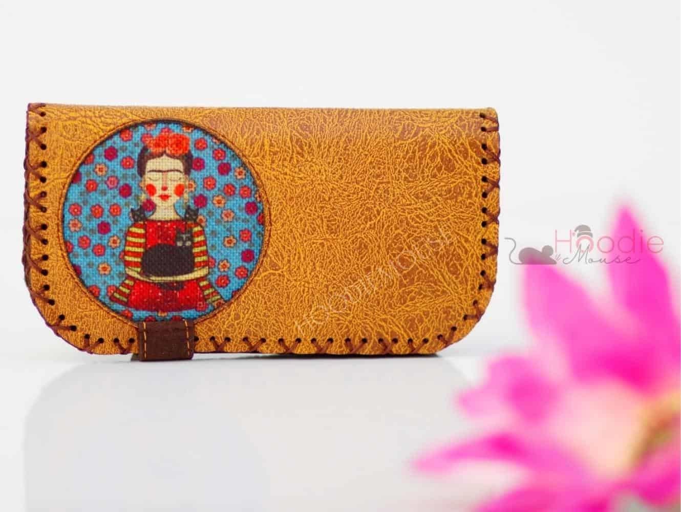 Mavi Frida Figürlü Büyük Cüzdan Etnik Bohem Retro Vintage Style - HARDAL