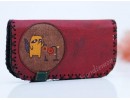Rakun Figürlü Büyük Cüzdan Etnik Bohem Retro Vintage Style - BORDO
