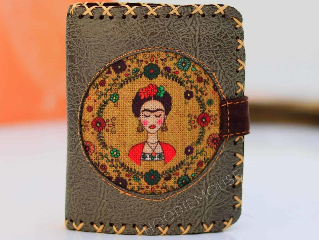 Frida Figürlü Küçük Cüzdan Etnik Bohem Retro Style -Yesil