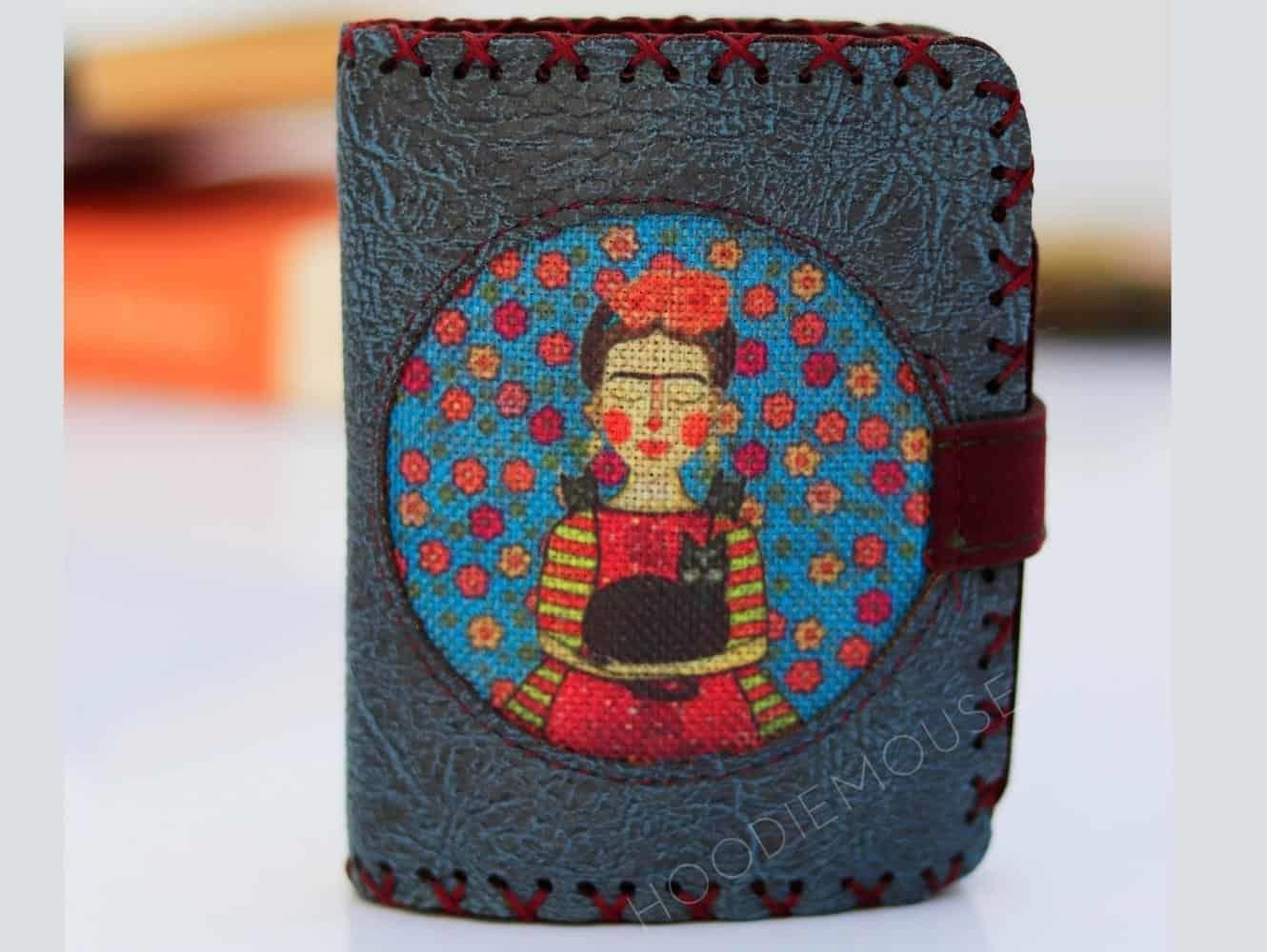 Mavi Frida Figürlü Küçük Cüzdan Etnik Bohem Retro Style - PETROL