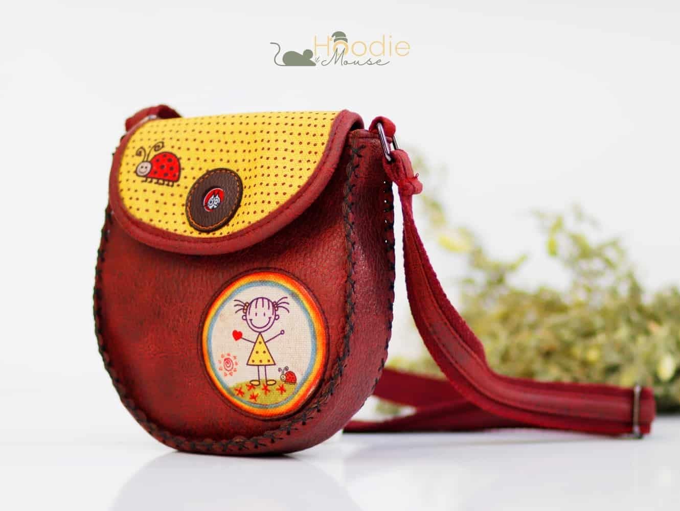 Cin Ayşe Figürlü Çapraz Örgülü Kol Çantası Etnik Bohem Style - Bordo