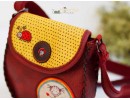 Cin Ayşe Figürlü Çapraz Örgülü Kol Çantası Etnik Bohem Style - Bordo