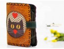 Kedi Aski Figürlü Küçük Cüzdan Etnik Bohem Retro Style - Hardal