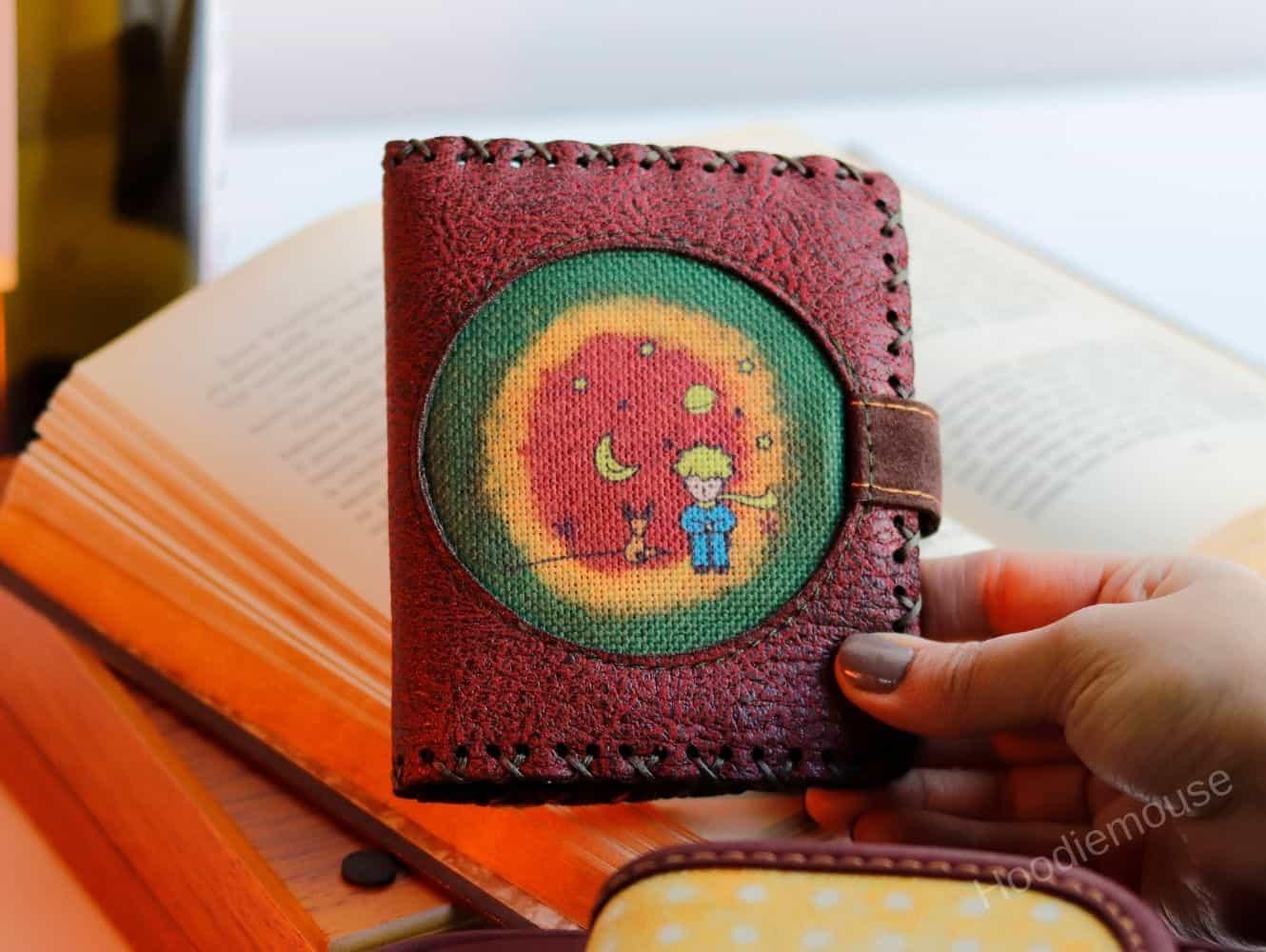Küçük Prens Figürlü Küçük Cüzdan Etnik Bohem Retro Style -BORDO