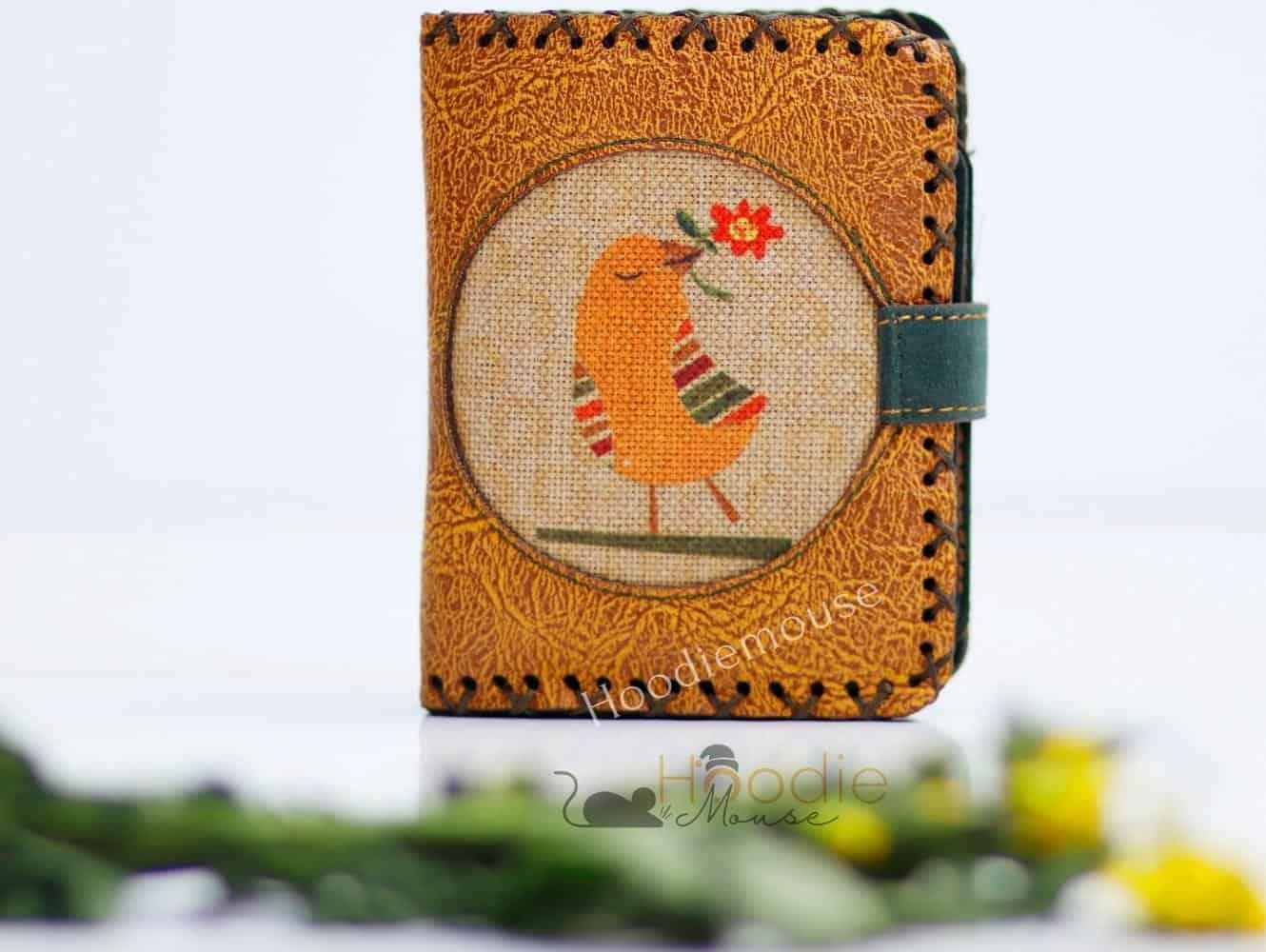 Kuş Figürlü Küçük Cüzdan Etnik Bohem Retro Style - HARDAL