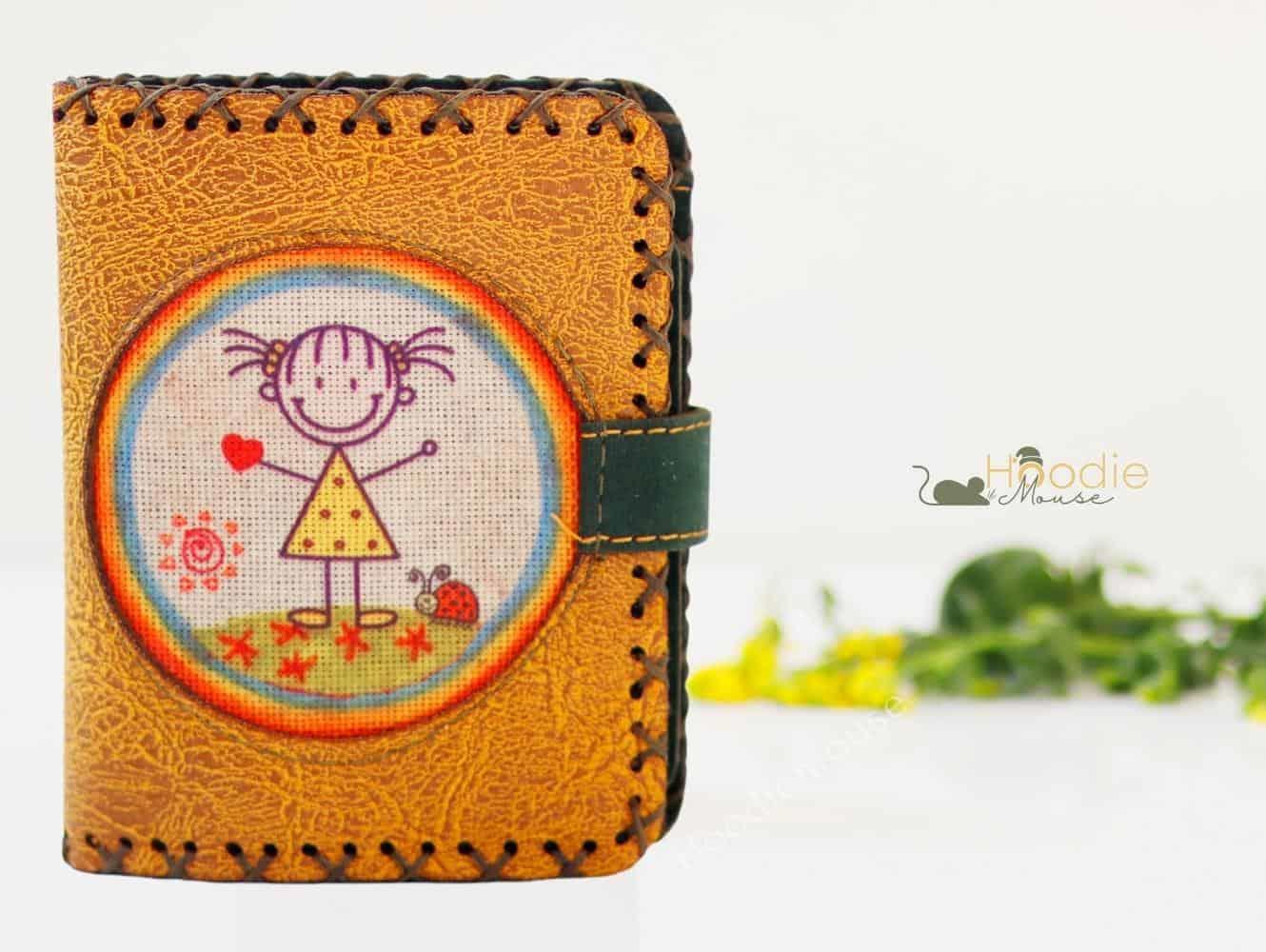 Cin Ayse Figürlü Küçük Cüzdan Etnik Bohem Retro Style - Hardal