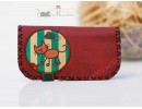 Kedi Balık Figürlü Büyük Cüzdan Etnik Bohem Retro Vintage Style - BORDO