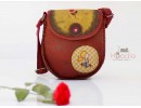 Küçük Prens Figürlü Çapraz Örgülü Kol Çantası Etnik and Bohem Style - Bordo