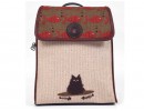 Karamık Figürlü Kapaklı Sırt Çantası Etnik Bohem Style - SİYAH