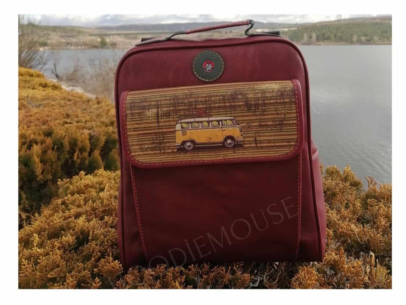 Wosvos Figürlü Unisex Canta Hem Sırt Hem Capraz Hem Elde Etnik Bohem Style - BORDO