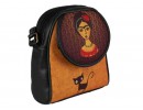 Frida Kahlo Figürlü Küçük Postacı Omuz Çantası Etnik Bohem Style - Siyah